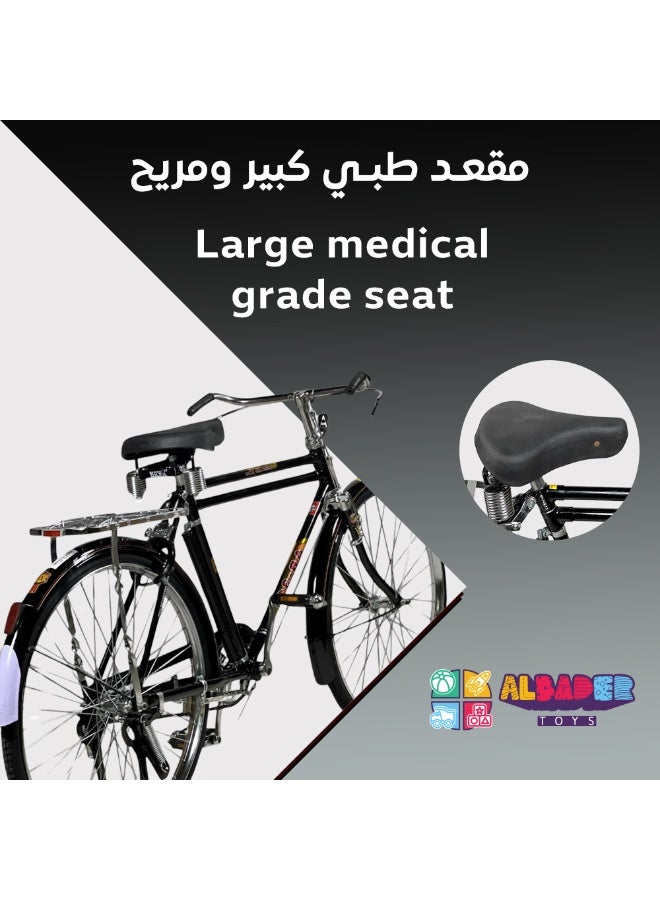 ALBADER Classic Indian Bicycle for Daily Use, Made in India, Sturdy Frame with Lock and Key, Additional Rear Seat, Dual Brakes, Comfortable Ride, Air Tires, Adult Road Bike - Image 5
